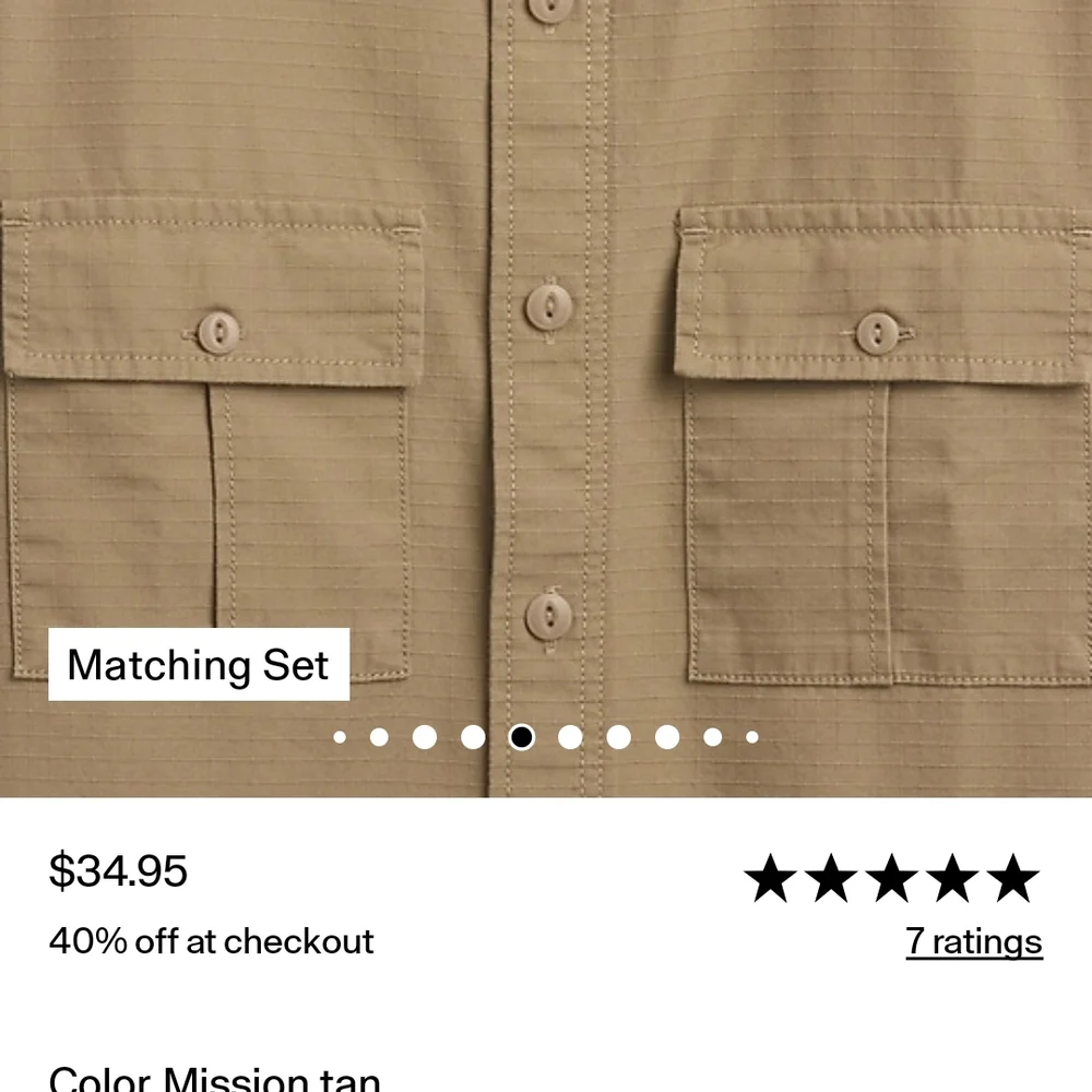 GAP Kids Rip Stop Utility Shirt L